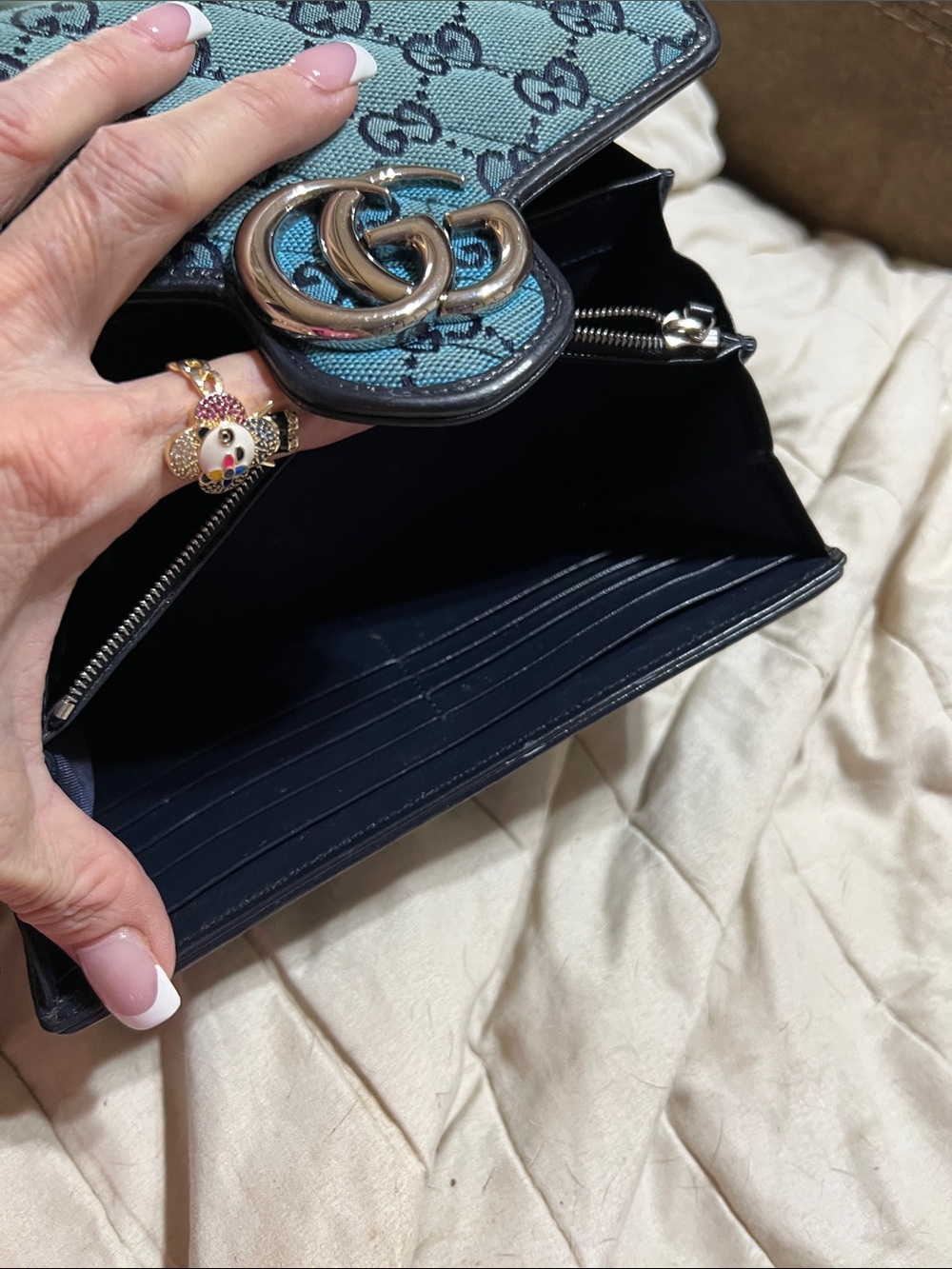 Gucci Blue GG Canvas Chain Shoulder Bag (WOC) - Picture 5 of 9
